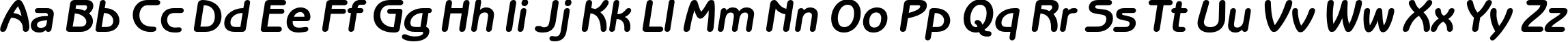 Пример написания английского алфавита шрифтом BenguiatGothicC Bold Italic