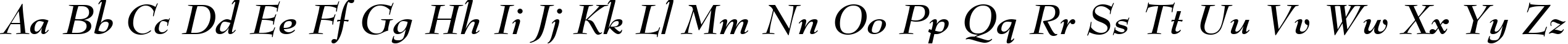 Пример написания английского алфавита шрифтом BernhardMod BT Bold Italic