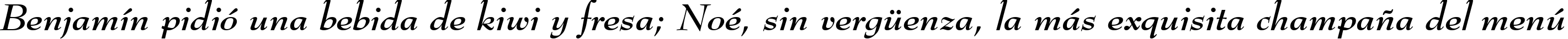 Пример написания шрифтом BernhardMod BT Bold Italic текста на испанском