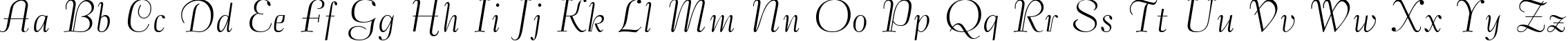 Пример написания английского алфавита шрифтом Bernhard Tango BT