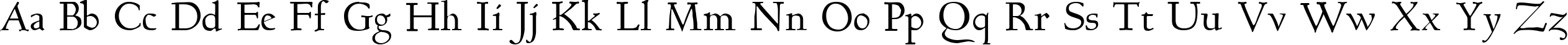 Пример написания английского алфавита шрифтом Bertham