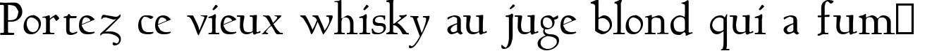 Пример написания шрифтом Bertham текста на французском