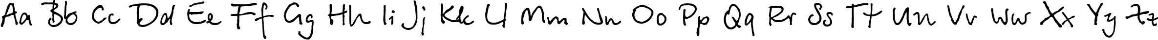 Пример написания английского алфавита шрифтом Betina Normal
