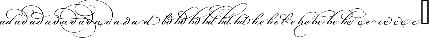 Пример написания английского алфавита шрифтом Bickham Script Alt One