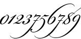 Пример написания цифр шрифтом Bickham Script Alt One