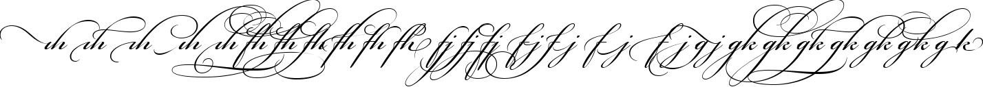 Пример написания английского алфавита шрифтом Bickham Script Alt Two