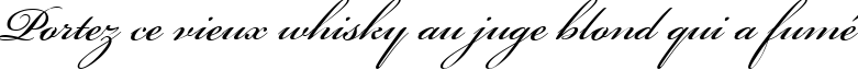 Пример написания шрифтом Bickham Script One текста на французском