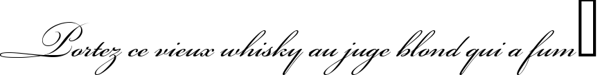 Пример написания шрифтом Bickham Script Three текста на французском