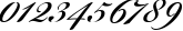 Пример написания цифр шрифтом Bickham Script Two
