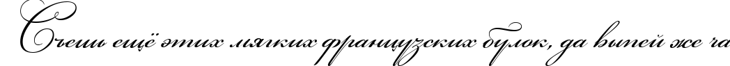 Пример написания шрифтом Bickham Script Two текста на русском