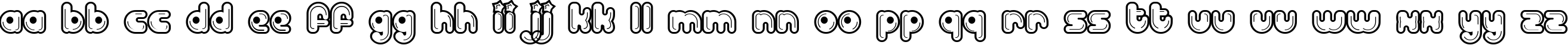 Пример написания английского алфавита шрифтом Billo Dream