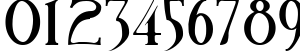 Пример написания цифр шрифтом Birmingham