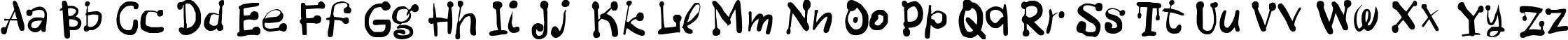 Пример написания английского алфавита шрифтом BistroC