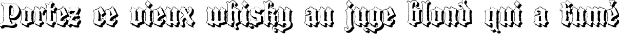 Пример написания шрифтом Blackwood Castle Shadow текста на французском