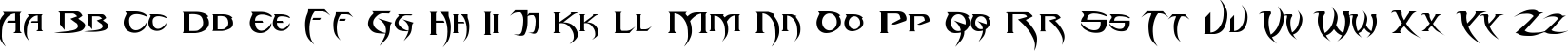Пример написания английского алфавита шрифтом Blade 2