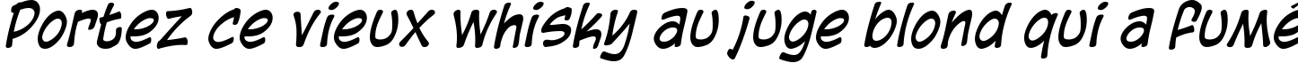 Пример написания шрифтом Blambot Casual  Italic текста на французском