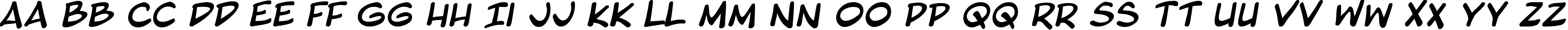 Пример написания английского алфавита шрифтом Blambot Pro Italic