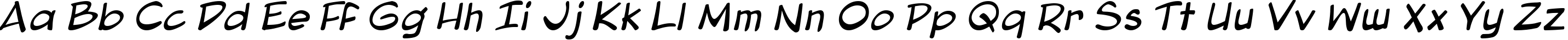 Пример написания английского алфавита шрифтом Blambot Pro Lite Italic