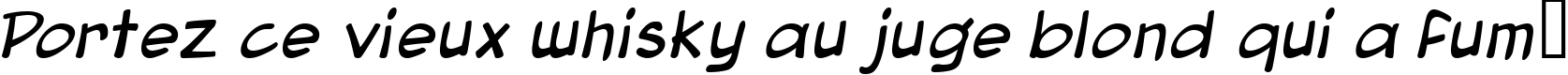 Пример написания шрифтом Blambot Pro Lite Italic текста на французском