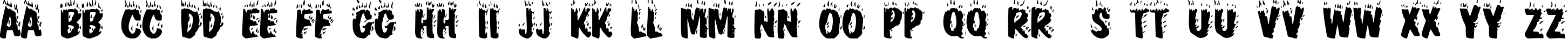 Пример написания английского алфавита шрифтом Blaze