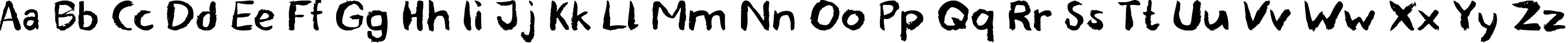 Пример написания английского алфавита шрифтом blemished