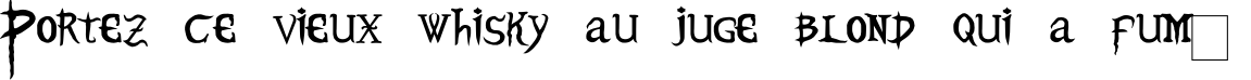 Пример написания шрифтом Blood Omen текста на французском