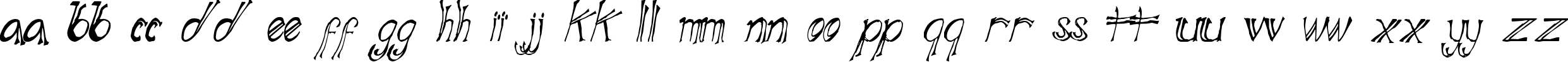 Пример написания английского алфавита шрифтом Blue Mutant Double Serif