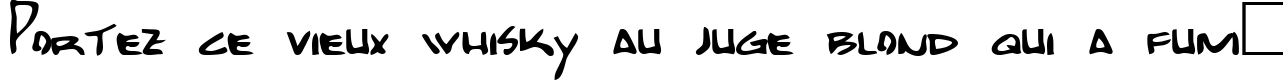 Пример написания шрифтом Bobcat текста на французском
