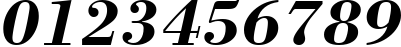 Пример написания цифр шрифтом Bodoni Bold Italic BT