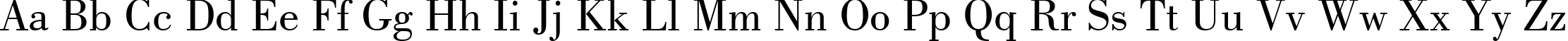 Пример написания английского алфавита шрифтом Bodoni Book BT