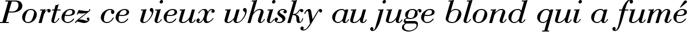 Пример написания шрифтом Bodoni Roman Italic текста на французском