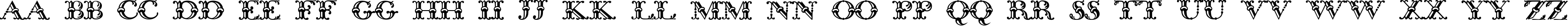 Пример написания английского алфавита шрифтом Bodoni Initials