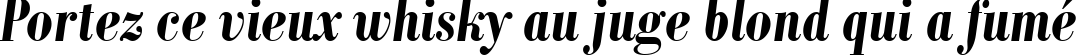 Пример написания шрифтом Bodoni MT Condensed Bold Italic текста на французском