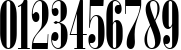 Пример написания цифр шрифтом Bodoni MT Poster Compressed