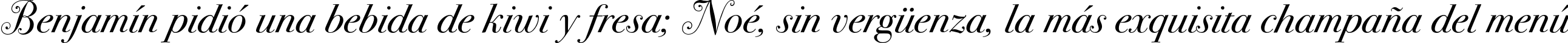 Пример написания шрифтом BodoniSevSwashITC текста на испанском