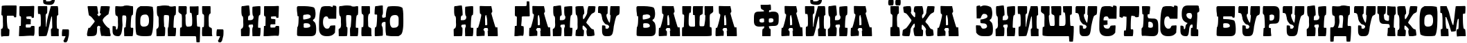 Пример написания шрифтом Boncegro FF 4F текста на украинском