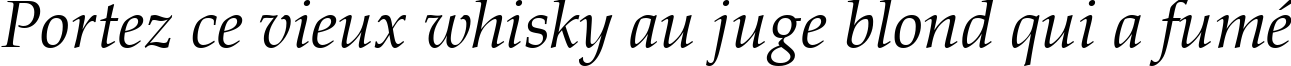 Пример написания шрифтом Book Antiqua Italic текста на французском
