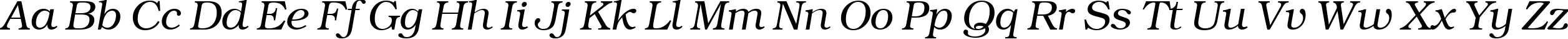 Пример написания английского алфавита шрифтом BookmanCTT Italic