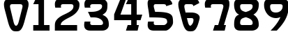 Пример написания цифр шрифтом Brassett