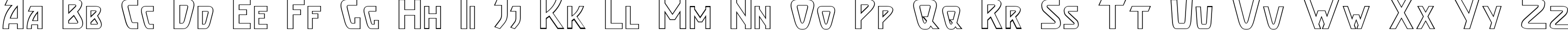 Пример написания английского алфавита шрифтом Brassett_Outline