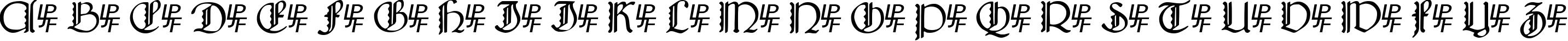 Пример написания английского алфавита шрифтом Bridgnorth Capitals