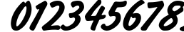 Пример написания цифр шрифтом BrushType-SemiBold-Italic