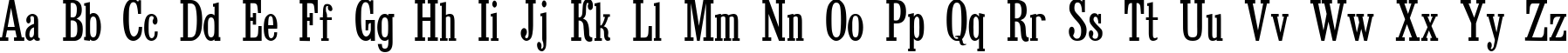 Пример написания английского алфавита шрифтом Bruskovaya Comp Plain