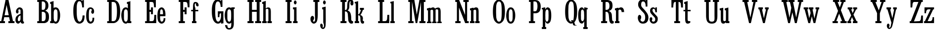 Пример написания английского алфавита шрифтом Bruskovaya Comp Plain105n