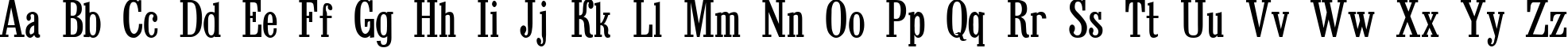 Пример написания английского алфавита шрифтом Bruskovaya Comp Plain110n