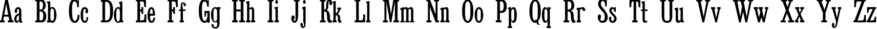 Пример написания английского алфавита шрифтом BruskovayaCTTNarrow