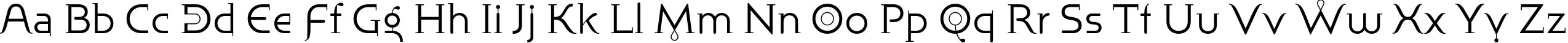 Пример написания английского алфавита шрифтом Bublik Light