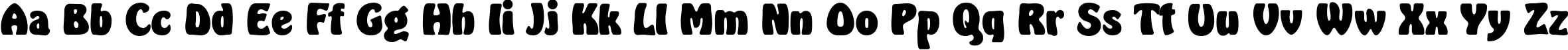 Пример написания английского алфавита шрифтом Bulka