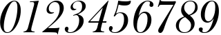 Пример написания цифр шрифтом Bulmer Italic BT