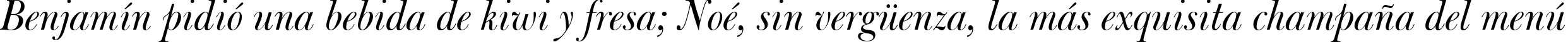 Пример написания шрифтом Bulmer Italic BT текста на испанском